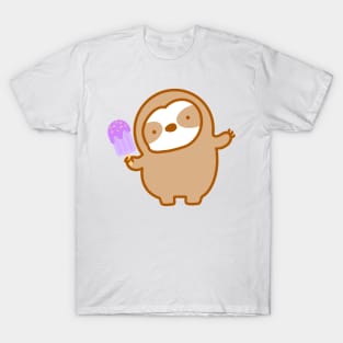 Cute Purple Popsicle Sloth T-Shirt